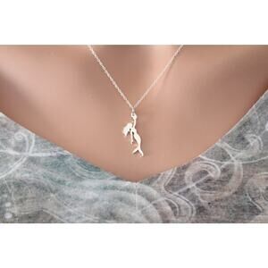 Sterling Silver Mermaid Charm Necklace, Mermaid Charm Necklace